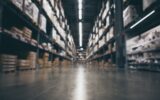 blurry background of warehouse, concept of international export